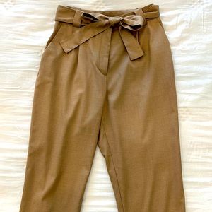 Paper bag waist camel/khaki pants